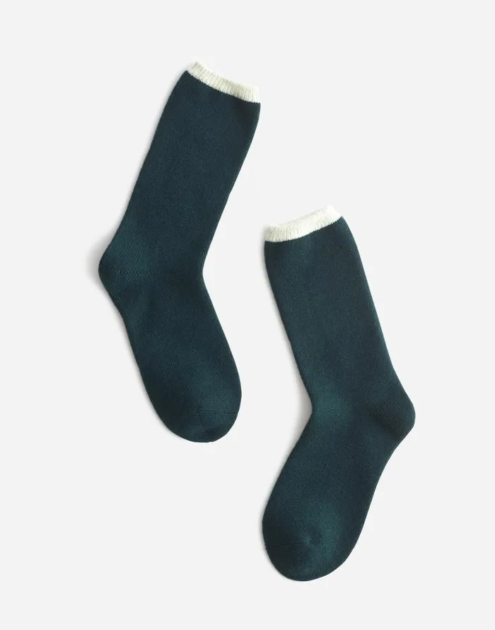 Madewell Trouser Socks In Cashmere Blend Luxury Forest Women Socks