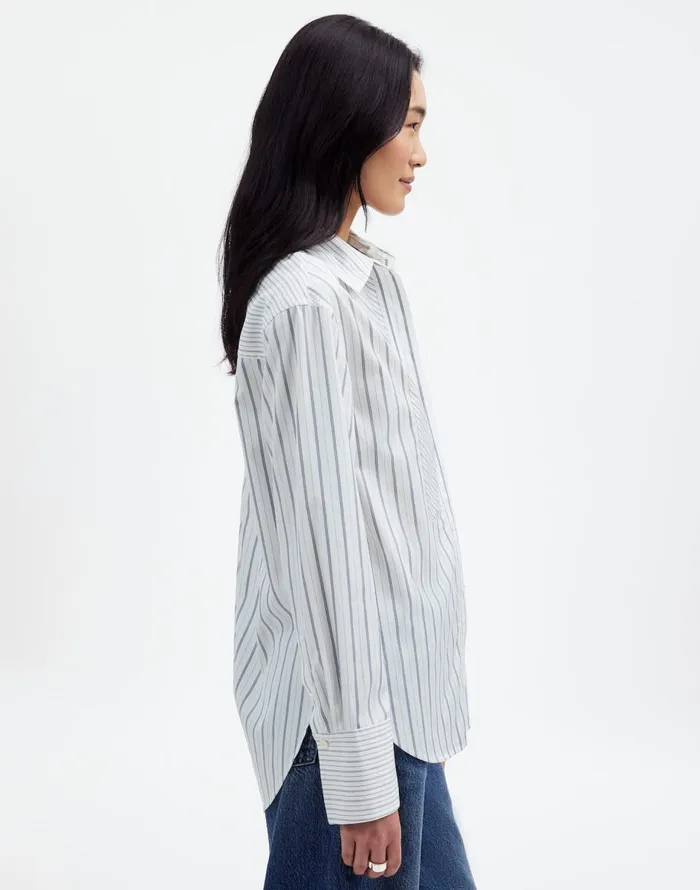 Madewell Tuxedo ButtonUp Shirt In Poplin Eyelet White Women Tops and Shirts