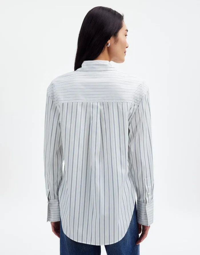 Madewell Tuxedo ButtonUp Shirt In Poplin Eyelet White Women Tops and Shirts