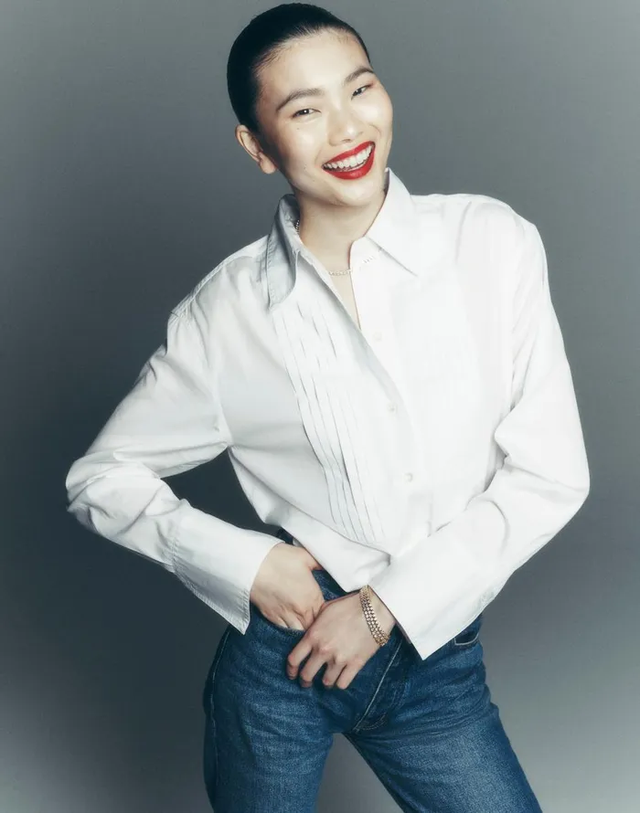 Madewell Tuxedo ButtonUp Shirt In Poplin Eyelet White Women Tops and Shirts