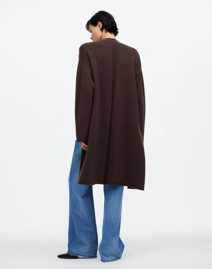Madewell WoolBlend Duster Cardigan Sweater Dark Carob Women Sweaters