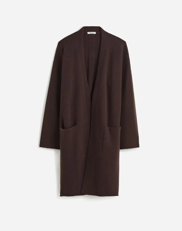 Madewell WoolBlend Duster Cardigan Sweater Dark Carob Women Sweaters