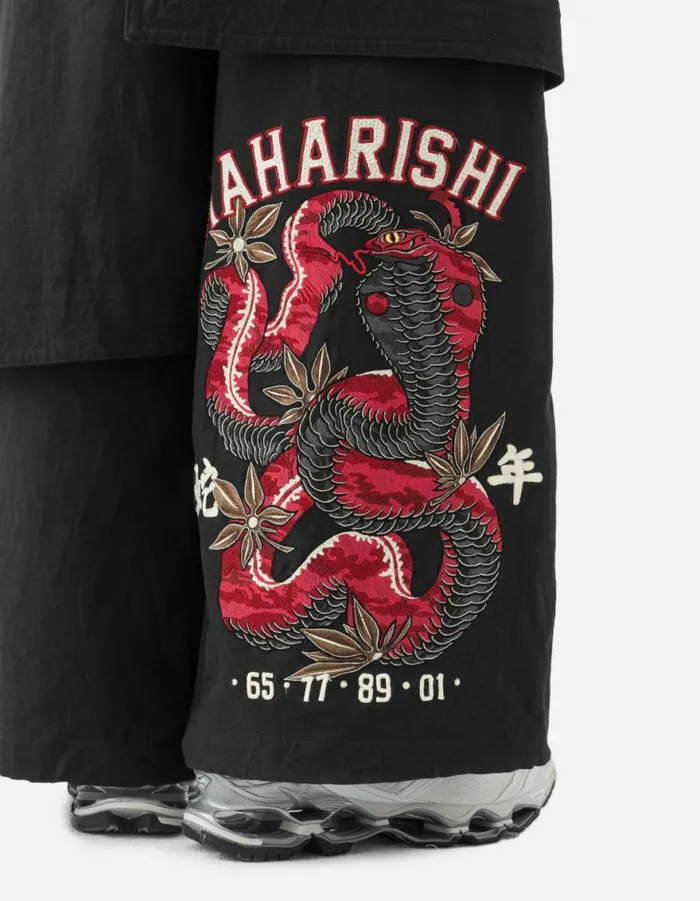 Maharishi Hakama Pants 6008 Cobra Asym Cargo Hakama Pants Black 8211 Men