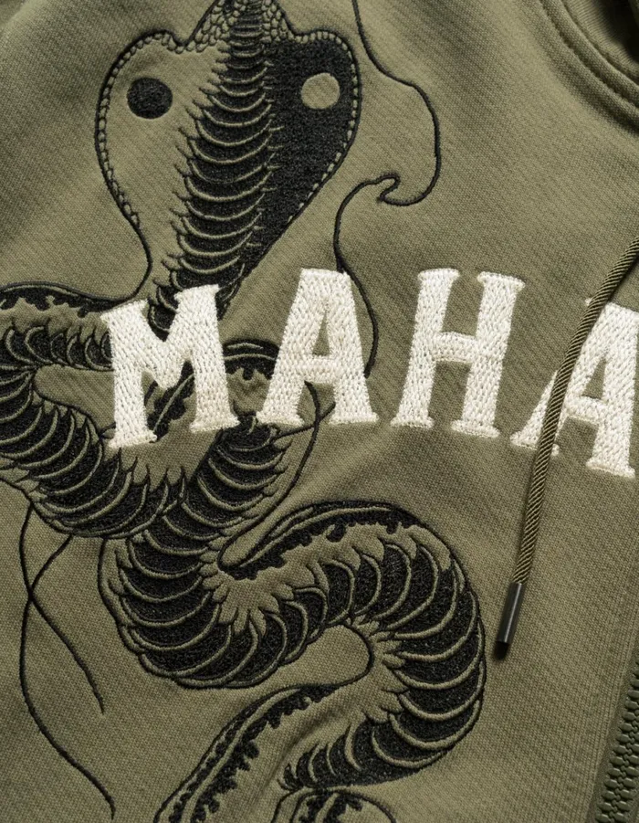 Maharishi Hooded Sweats 6011 Cobra Zipped Hooded Sweat Olive OG107F 8211 Men