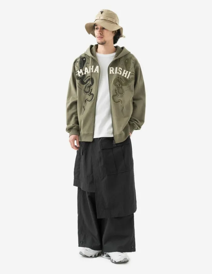 Maharishi Hooded Sweats 6011 Cobra Zipped Hooded Sweat Olive OG107F 8211 Men