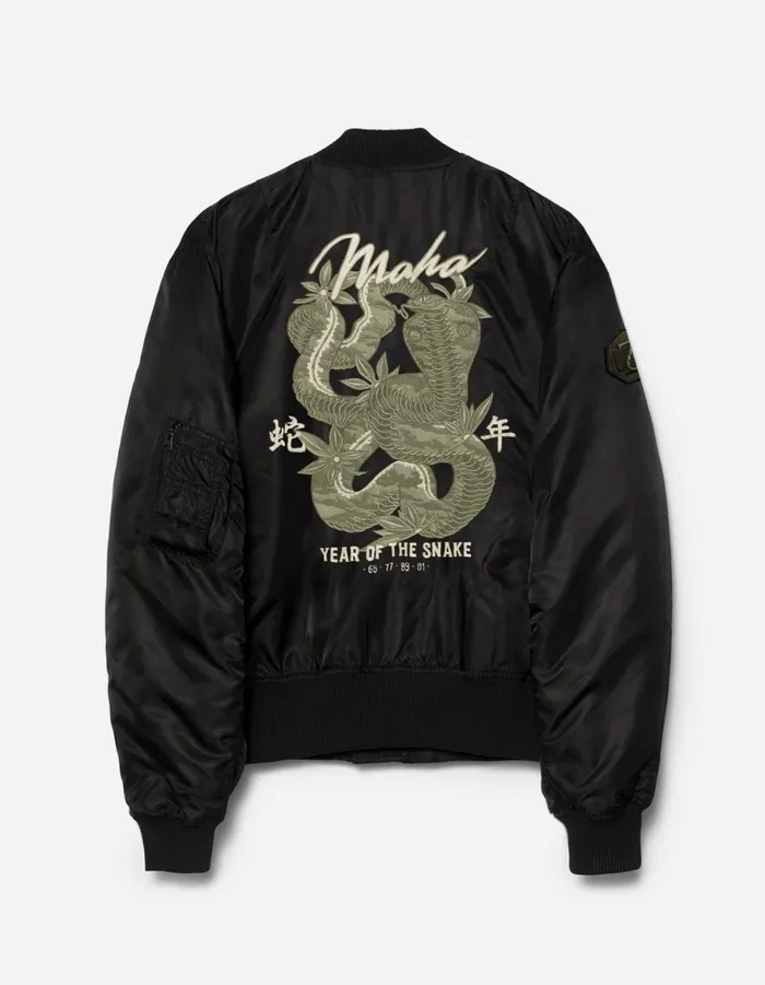 Maharishi Jackets 6089 Year Of The Snake MA1 Flight Jacket Black 8211 Men
