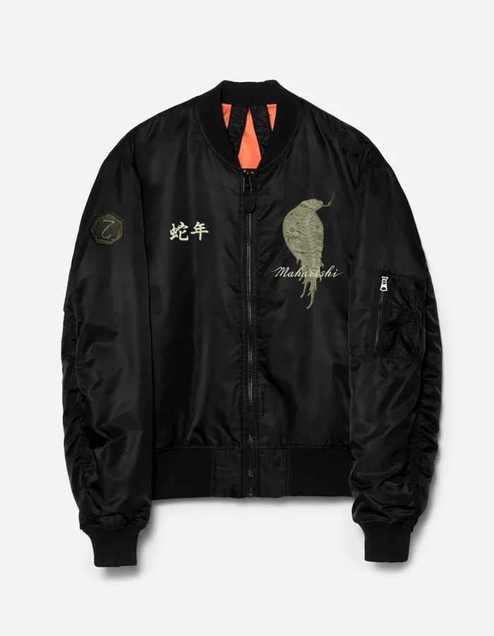Maharishi Jackets 6089 Year Of The Snake MA1 Flight Jacket Black 8211 Men
