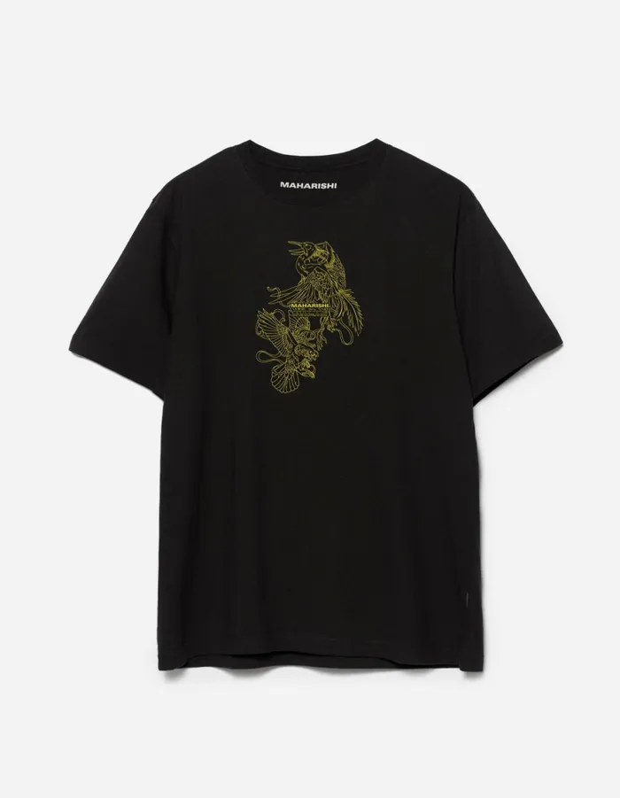 Maharishi Short Sleeve TShirts 1491 Crow and Heron Miltype TShirt Black 8211 Men Maharishi Short Sleeve TShirts 1491 Crow and Heron Miltype TShirt Black 8211 Men