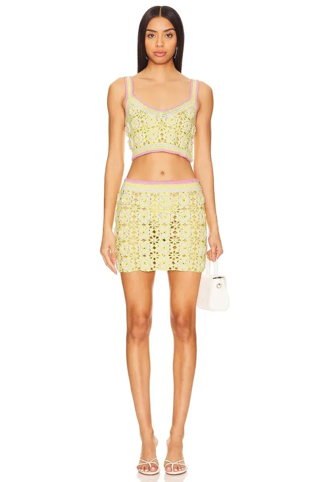Meadow Crochet Skirt Yellow Women Lovers and Friends Skirts