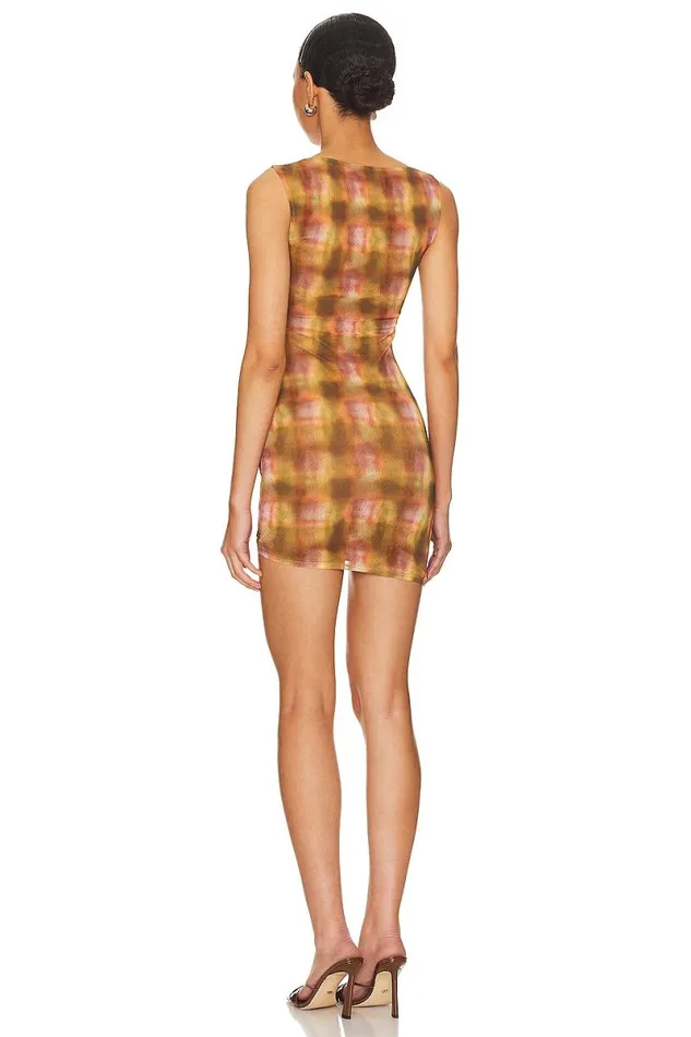 Mel Mini Dress Brown Plaid Women Lovers and Friends Dresses