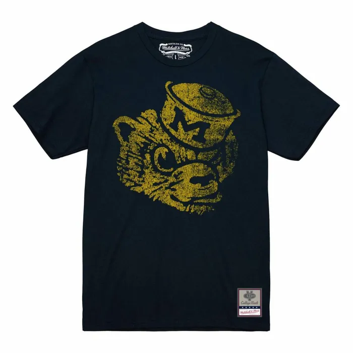 Men039s Collegiate Mitchell and Ness Big Logo Tee University Of Michigan