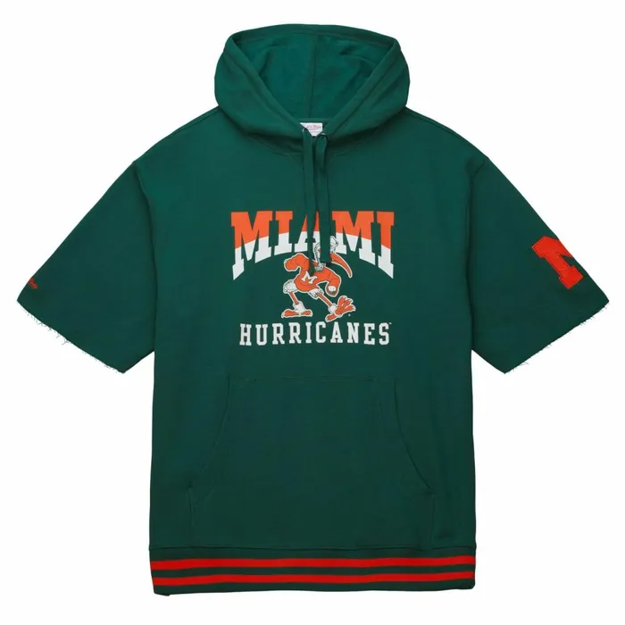 Men039s Hoodies and Sweatshirts Mitchell and Ness PreGame SS Fleece Hoodie University Of Miami Men039s Hoodies and Sweatshirts Mitchell and Ness PreGame SS Fleece Hoodie University Of Miami