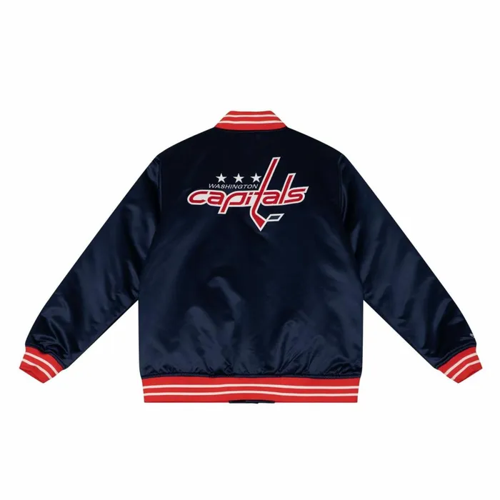 Men039s Jackets and Outerwear Mitchell and Ness Heavyweight Satin Jacket Washington Capitals Men039s Jackets and Outerwear Mitchell and Ness Heavyweight Satin Jacket Washington Capitals