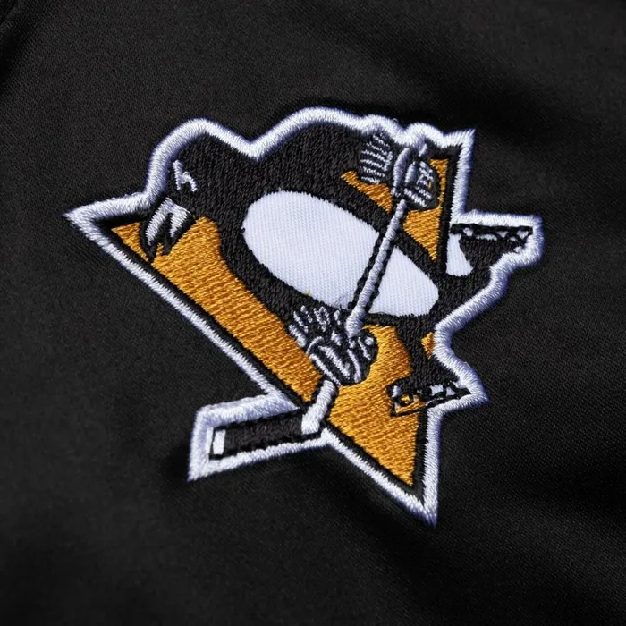 Men039s Jackets and Outerwear Mitchell and Ness Special Script Light Weight Satin Jacket Pittsburgh Penguins Men039s Jackets and Outerwear Mitchell and Ness Special Script Light Weight Satin Jacket Pittsburgh Penguins