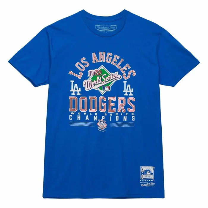 Men039s MLB Mitchell and Ness Commissioner Tee Los Angeles Dodgers