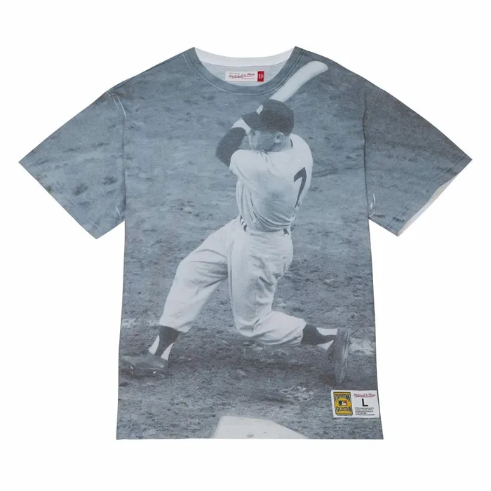 Men039s MLB Mitchell and Ness Highlight Sublimated Player Tee New York Yankees Mickey Mantle Men039s MLB Mitchell and Ness Highlight Sublimated Player Tee New York Yankees Mickey Mantle