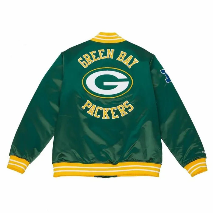 Men039s NFL Mitchell and Ness Heavyweight Satin Jacket Green Bay Packers Men039s NFL Mitchell and Ness Heavyweight Satin Jacket Green Bay Packers