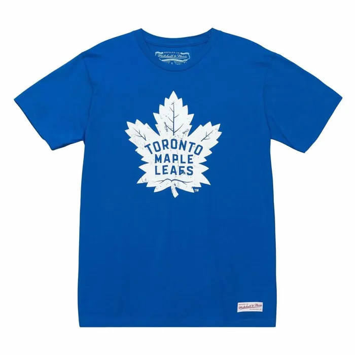 Men039s NHL Mitchell and Ness Distressed Logo Tee Toronto Maple Leafs