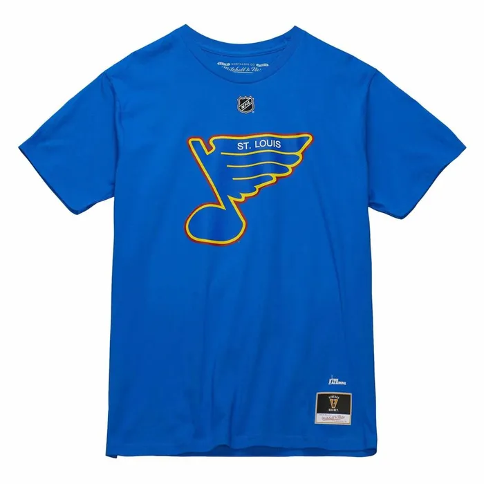 Men039s NHL Mitchell and Ness Name and Number Tee St Louis Blues Brett Hull