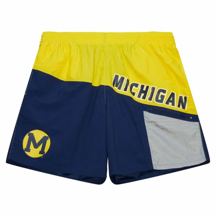 Men039s Shorts Mitchell and Ness Nylon Utility Shorts University Of Michigan