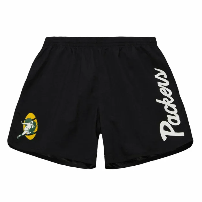 Men039s Shorts Mitchell and Ness Team Essentials Nylon Shorts Green Bay Packers Men039s Shorts Mitchell and Ness Team Essentials Nylon Shorts Green Bay Packers