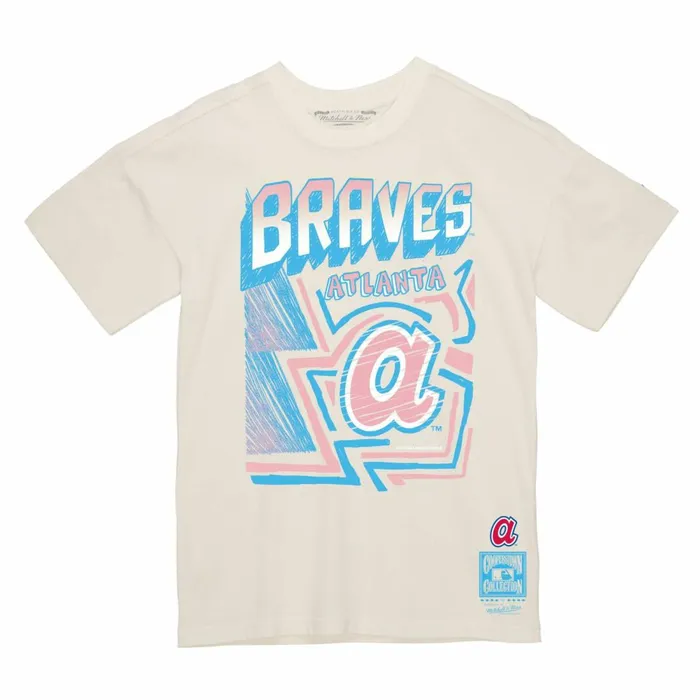 Men039s TShirts and Tops Mitchell and Ness Sidewalk Sketch Tee Atlanta Braves