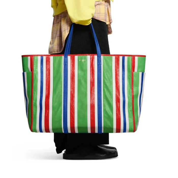 Men Bags and Totes Balenciaga Chatelet Carry All Xl Tote Bag In Greenredbluewhite