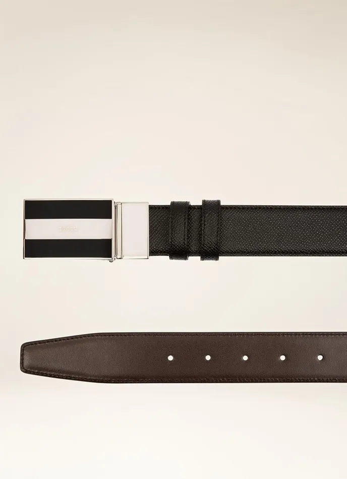 Men Bally Belts Bogart 8211 Leather 35mm Belt In Black and Brown
