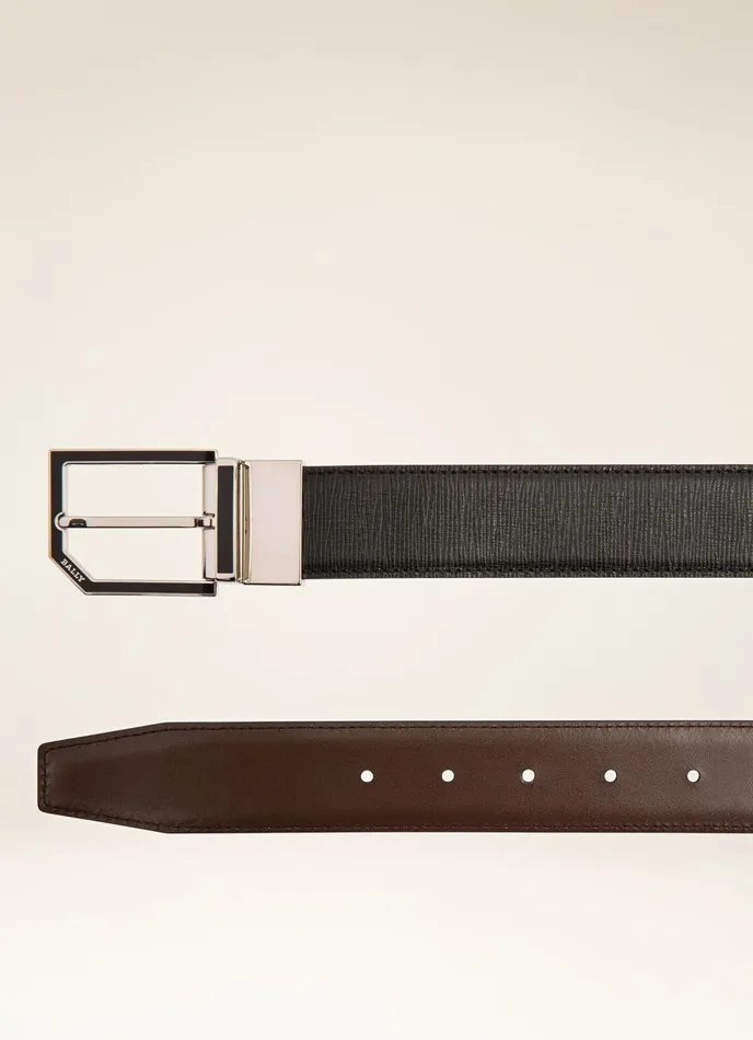 Men Bally Belts Charlton 8211 Leather Adjustable and Reversible 35mm Belt In Black and Brown