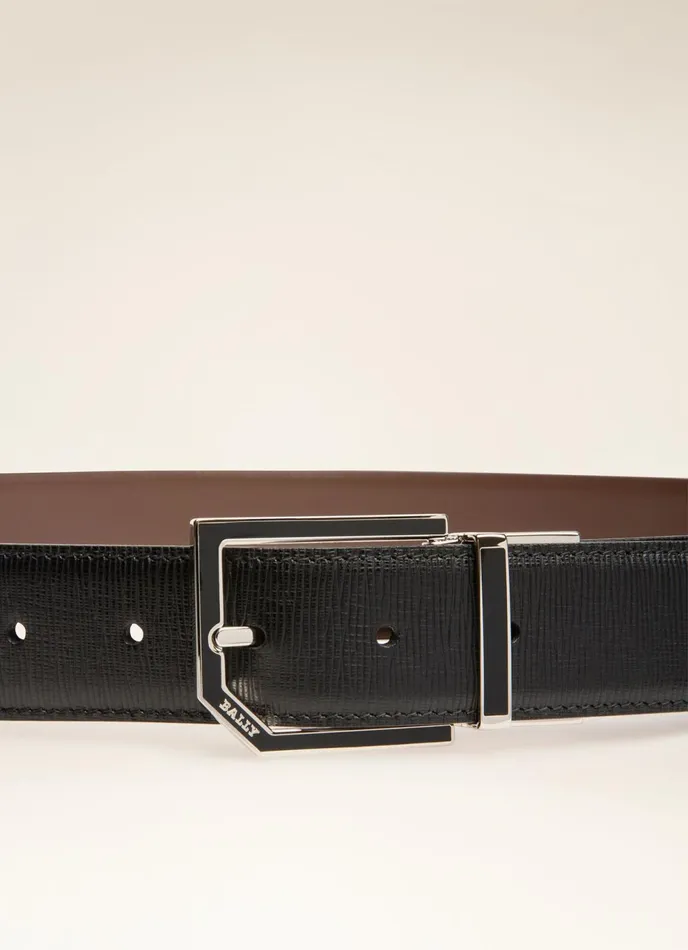 Men Bally Belts Charlton 8211 Leather Adjustable and Reversible 35mm Belt In Black and Brown