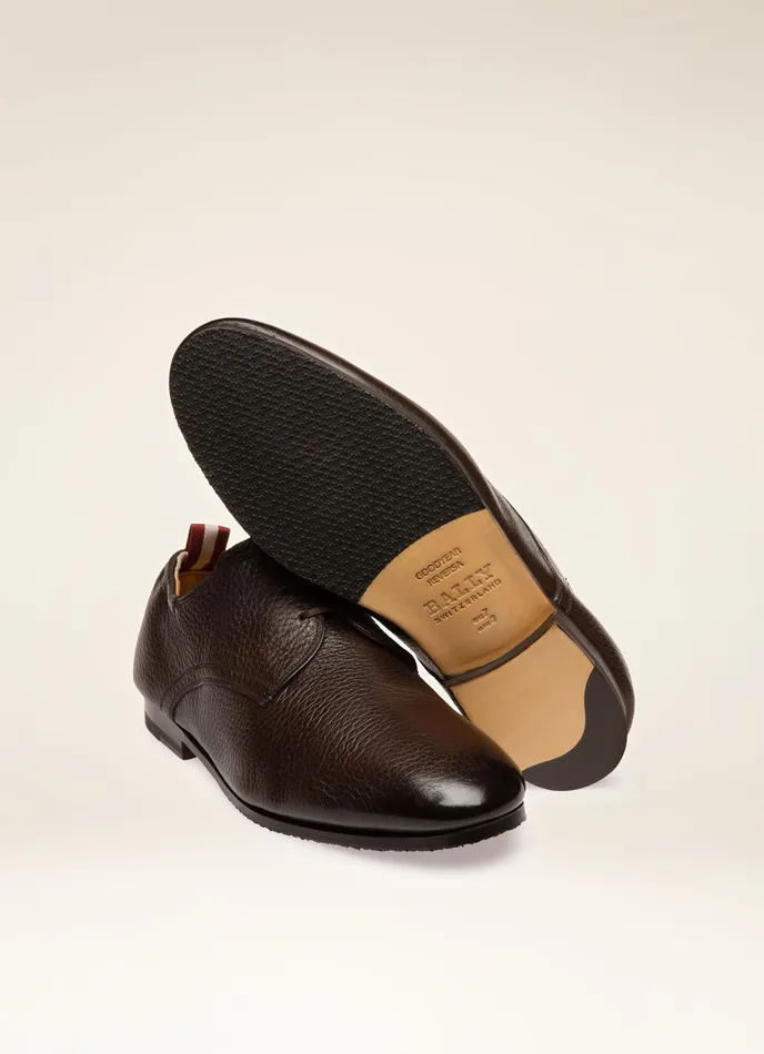 Men Bally LaceUps And Monks Plizard 8211 Leather Derby Shoes In Brown