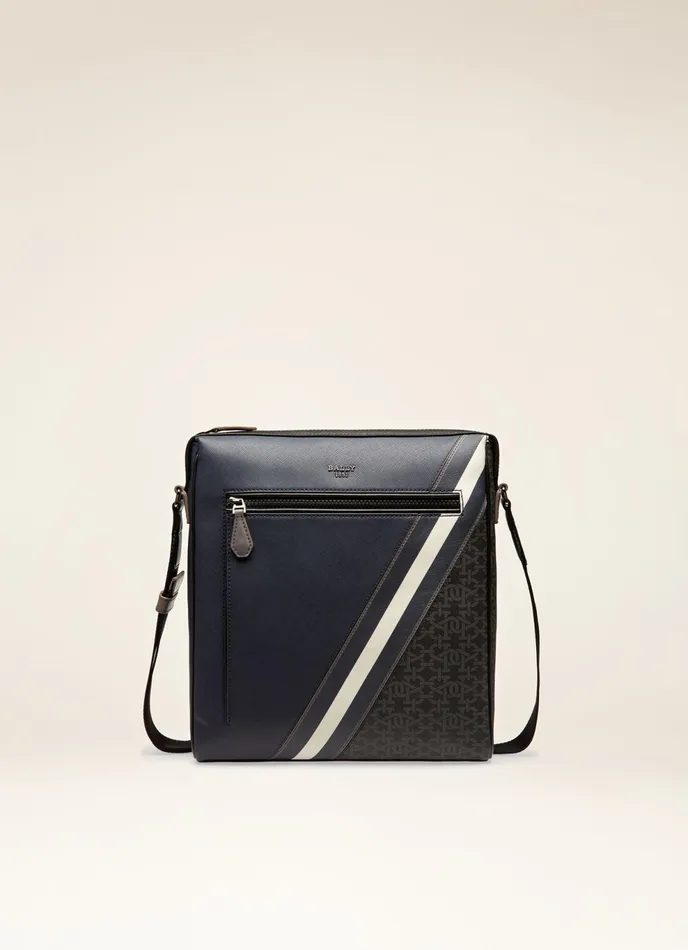Men Bally Messenger Bags Mecoy 8211 Leather Crossbody Bag In Navy
