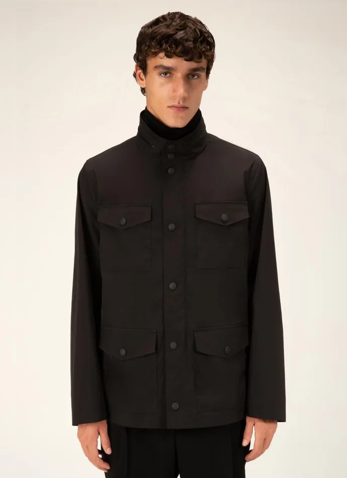 Men Bally Outerwear Field Jacket 8211 Techno Nylon Outerwear In Black