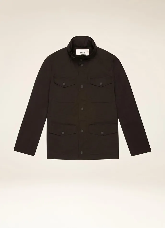 Men Bally Outerwear Field Jacket 8211 Techno Nylon Outerwear In Black