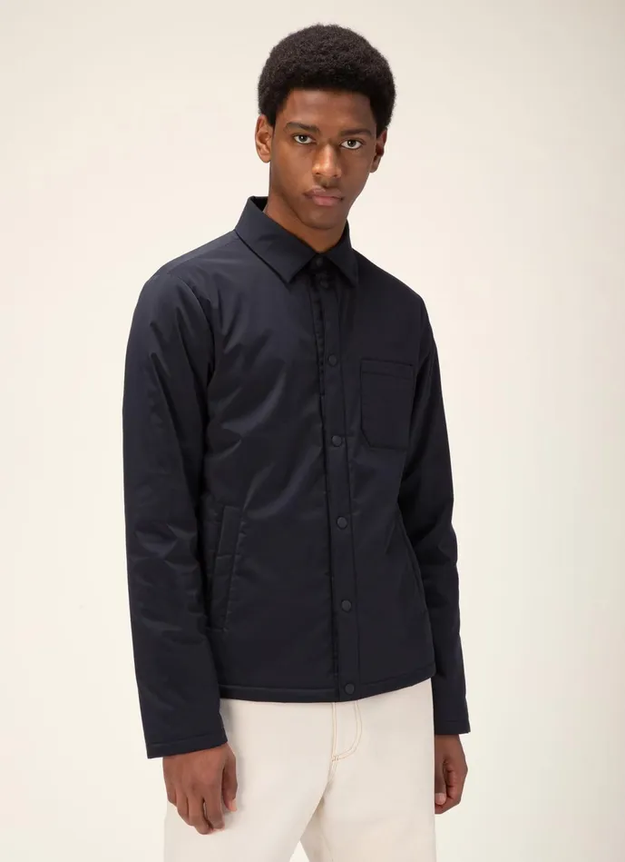 Men Bally Outerwear Padded Overshirt 8211 Techno Nylon Outerwear In Navy