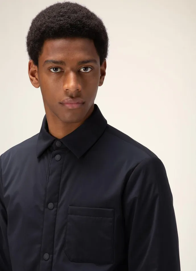 Men Bally Outerwear Padded Overshirt 8211 Techno Nylon Outerwear In Navy
