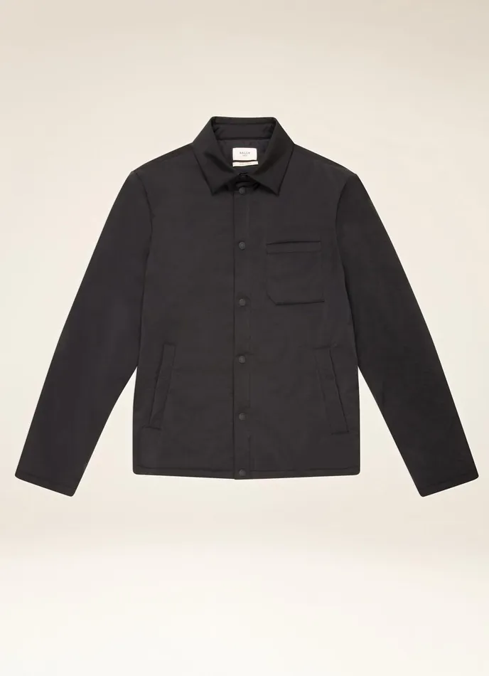 Men Bally Outerwear Padded Overshirt 8211 Techno Nylon Outerwear In Navy