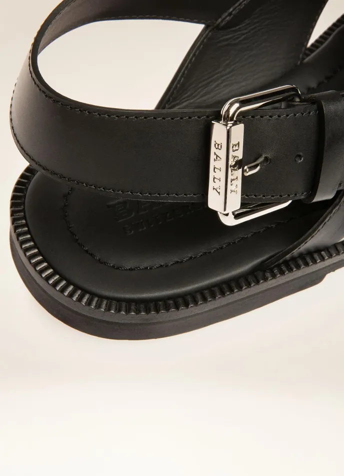 Men Bally Sandals And Slides Jameel 8211 Leather Sandals In Black