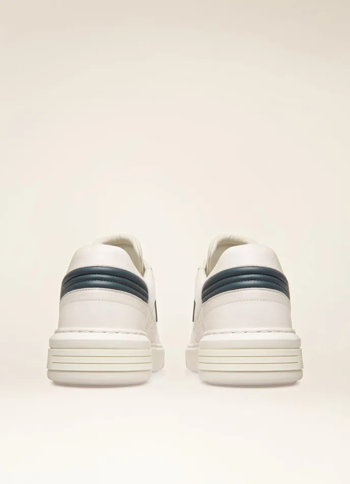 Men Bally Sneakers Triumph 8211 Leather Sneakers In White and Blue
