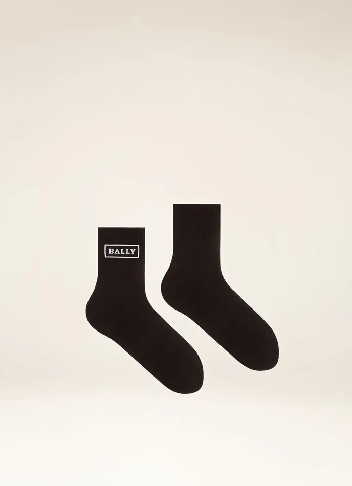Men Bally Socks Cotton Sport Socks 8211 Cotton Socks In Black
