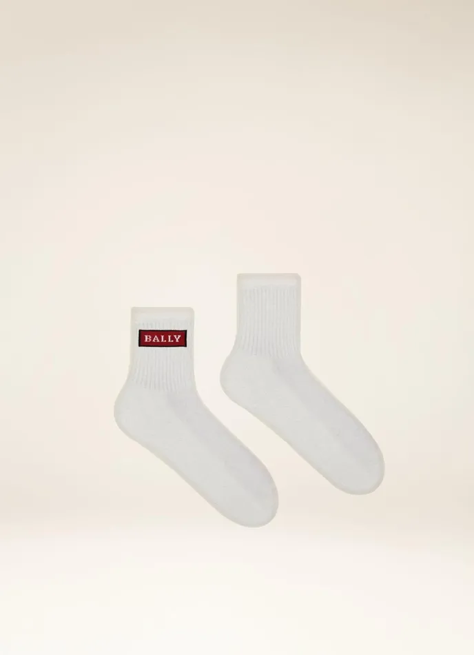 Men Bally Socks Cotton Sport Socks 8211 Cotton Socks In White