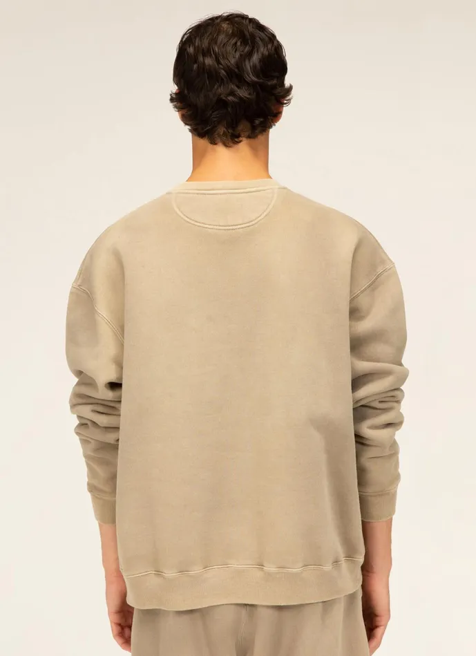 Men Bally Tracksuits PlantDyed Crew Neck 8211 Cotton Top In NaturalDye Brown