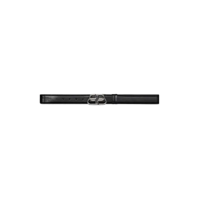 Men Belts Balenciaga Bb Reversible Belt Crocodile Embossed In Black