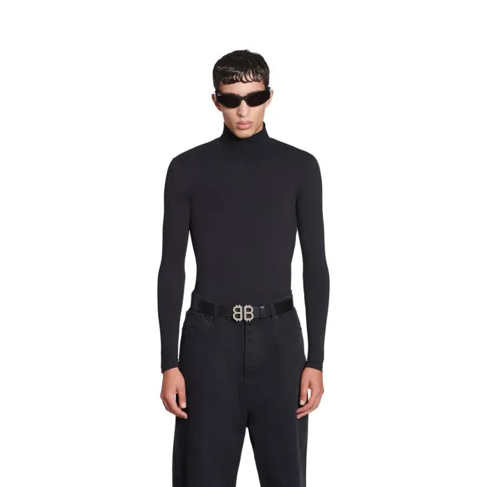 Men Belts Balenciaga Crypto Bb Belt In Black
