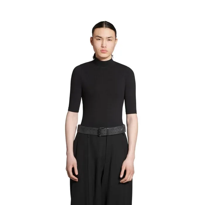 Men Belts Balenciaga Double Holes Belt In Black