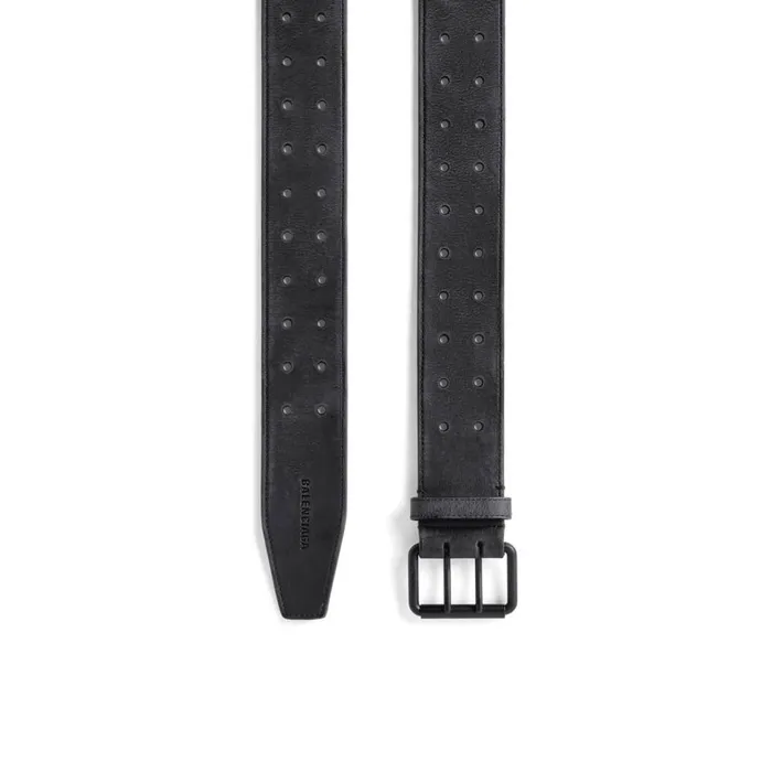 Men Belts Balenciaga Double Holes Belt In Black