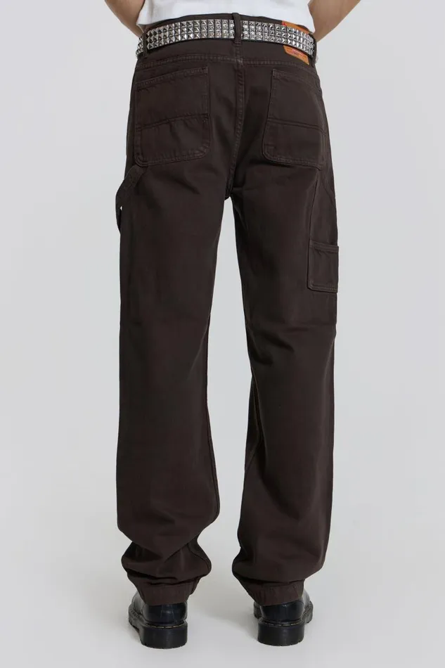 Men Brown Carpenter Jeans In Relaxed Fit Jaded London Baggy Jeans Men Brown Carpenter Jeans In Relaxed Fit Jaded London Baggy Jeans