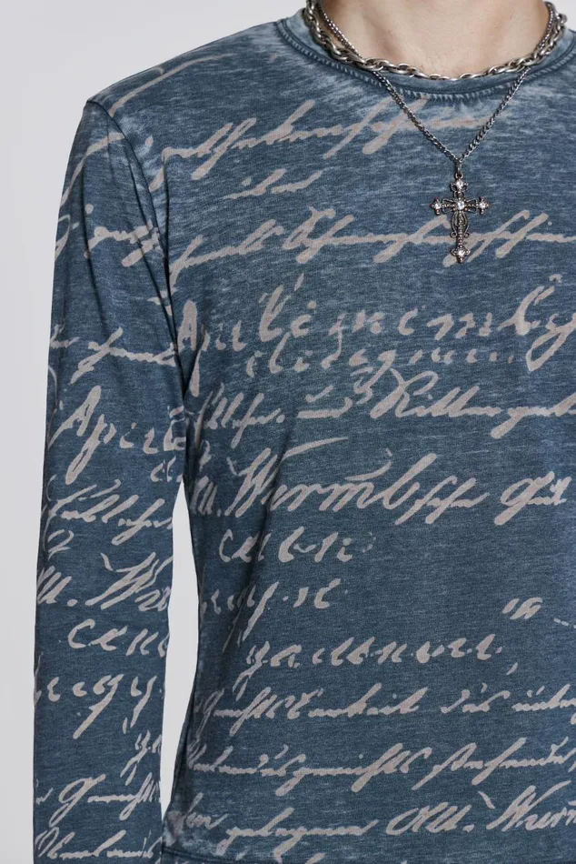 Men Burnout Long Sleeve Tee Jaded London TShirts and Vests