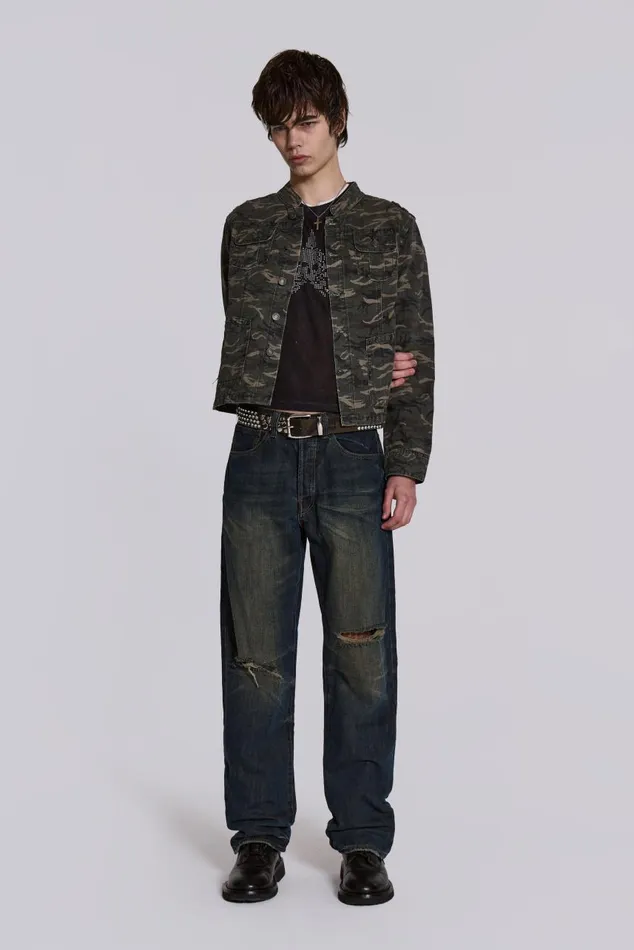 Men Camo Covert Jacket Jaded London Outerwear
