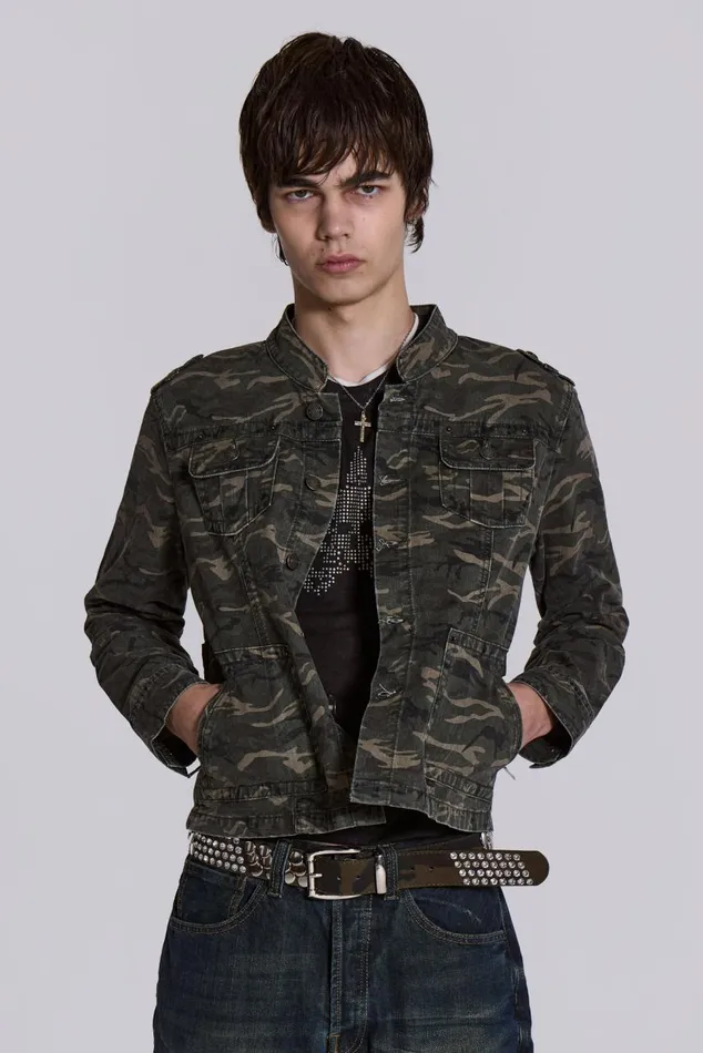 Men Camo Covert Jacket Jaded London Outerwear